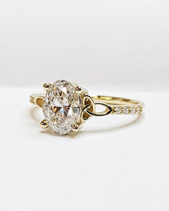 Anillo de compromiso con nudo celta de 14 quilates, solitario