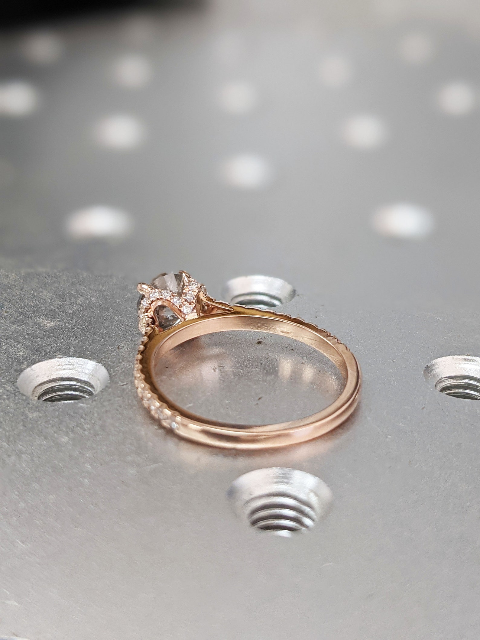 Salt and Pepper Engagement Ring Round Cut Vintage Engagement Etsy