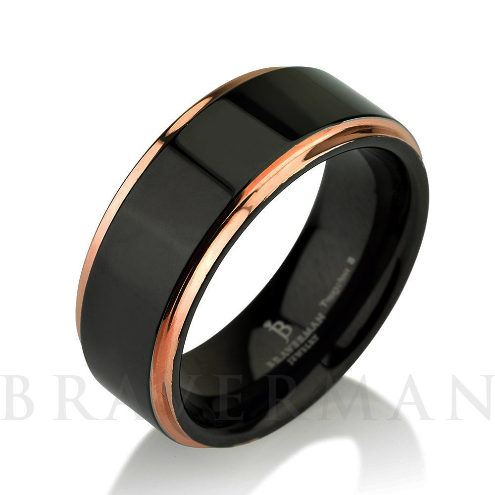 9mm Mens Womans Tungsten Carbide Ring with 18KT Gold Plated Roman Numeral Design 9mm Mens Womans Tungsten Carbide Ring with 18KT Gold Plated Roman Numeral Design