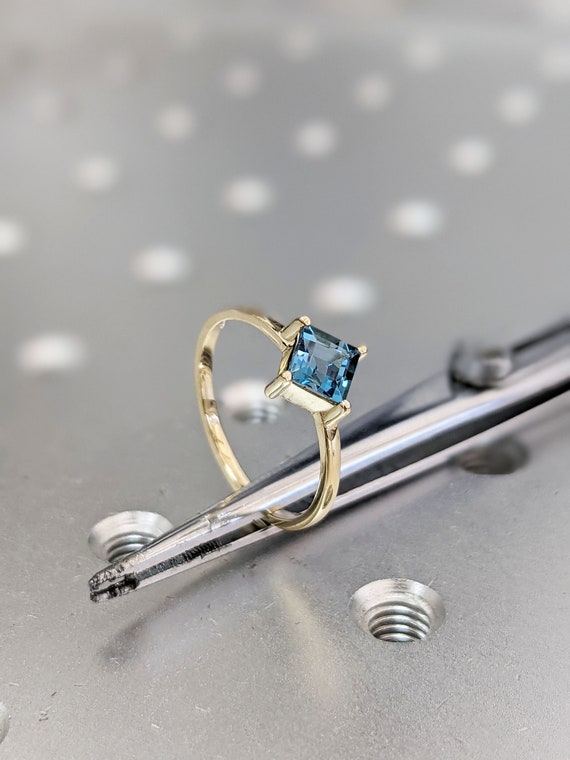 Blue topaz cheap stackable ring