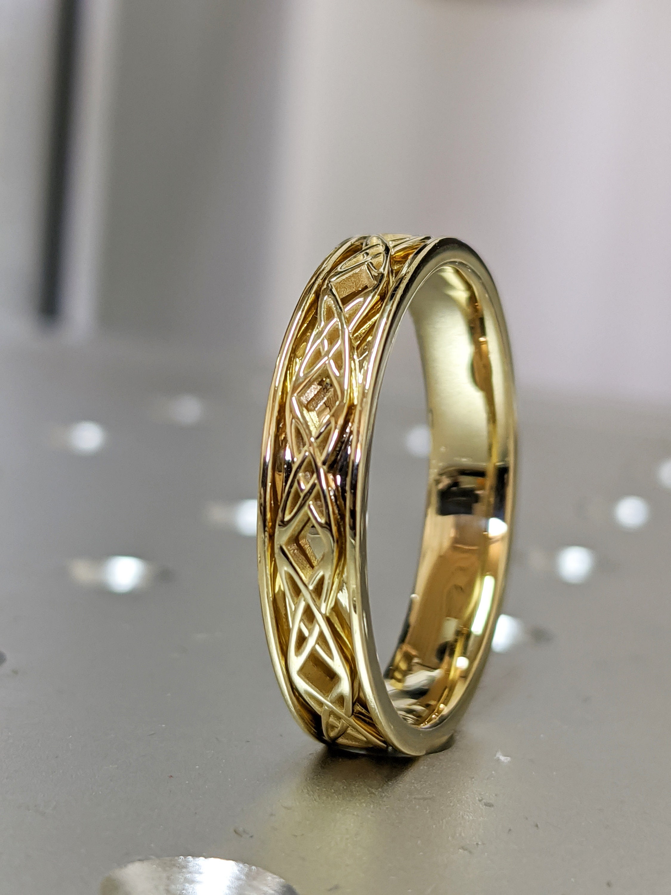 Mens gold celtic sale rings