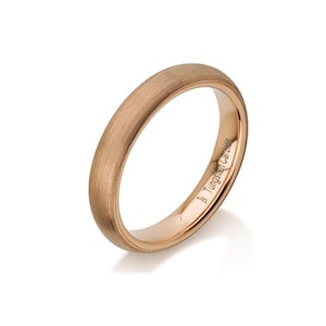Rose Gold Tungsten Ring - Classic Dome Style Solid Mens Wedding Band - 3mm Brushed Polish - Satin Finish - Comfort Fit - Braverman