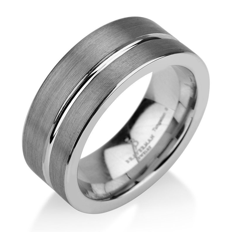 Black Gunmetal Tungsten Ring Wedding Band Ring Tungsten 9mm | Etsy