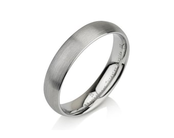 Tungsten Wedding Bands, Brushed Polish, Brushed Finish ,Comfort Fit ,Unisex Tungsten Ring, Handmade Custom Anniversary 5mm