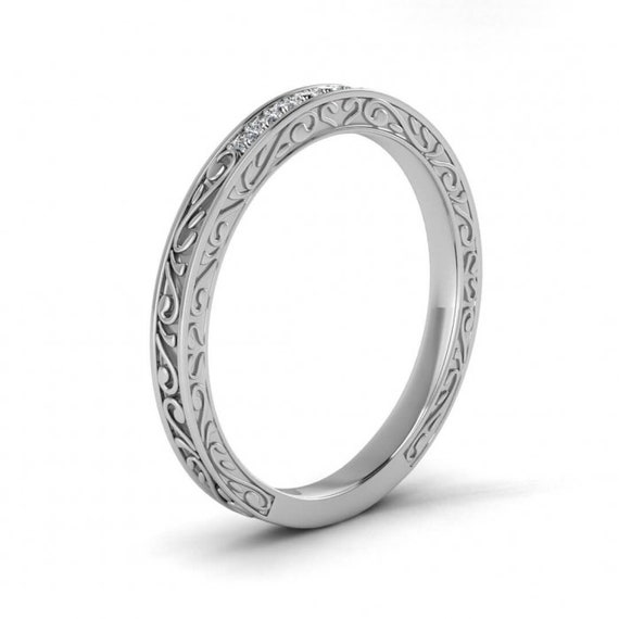 Filigree Band White Gold Vintage Band Band Art Deco Band Stackable Wedding Band Prong Band Engagement Band Anniversary Band New 14K Etsy Canada