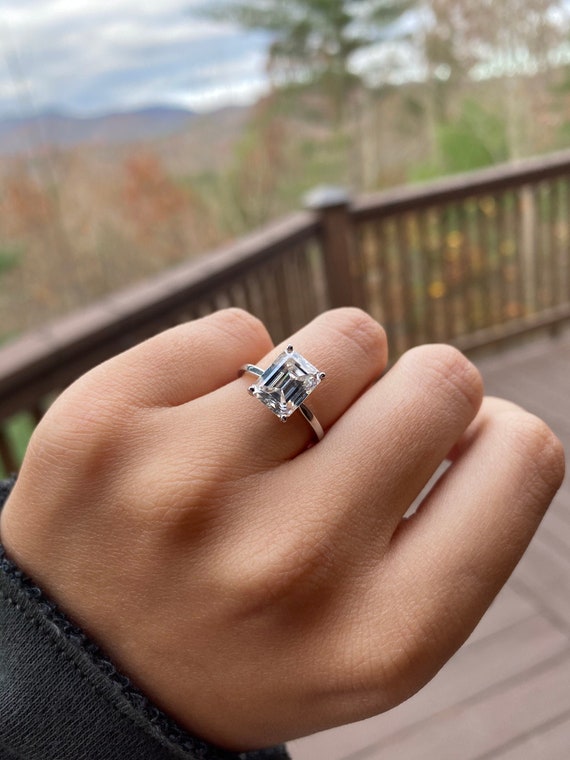 Emerald Cut Australian Blue Sapphire Sterling Silver Ring – The Sapphire  Theory