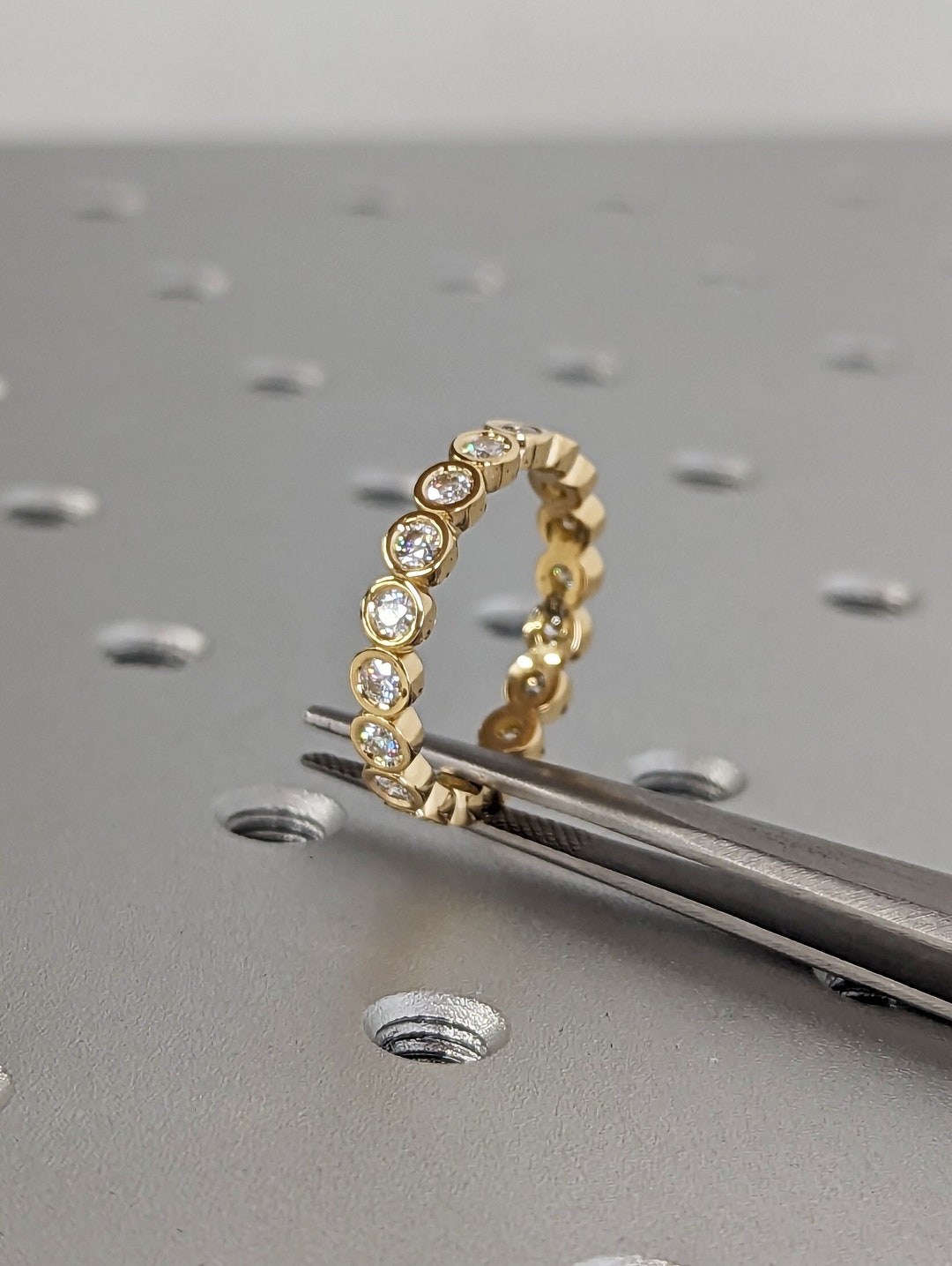 Diamond Ring, Lab Diamond Band, Full Eternity Bezel Wedding Band for