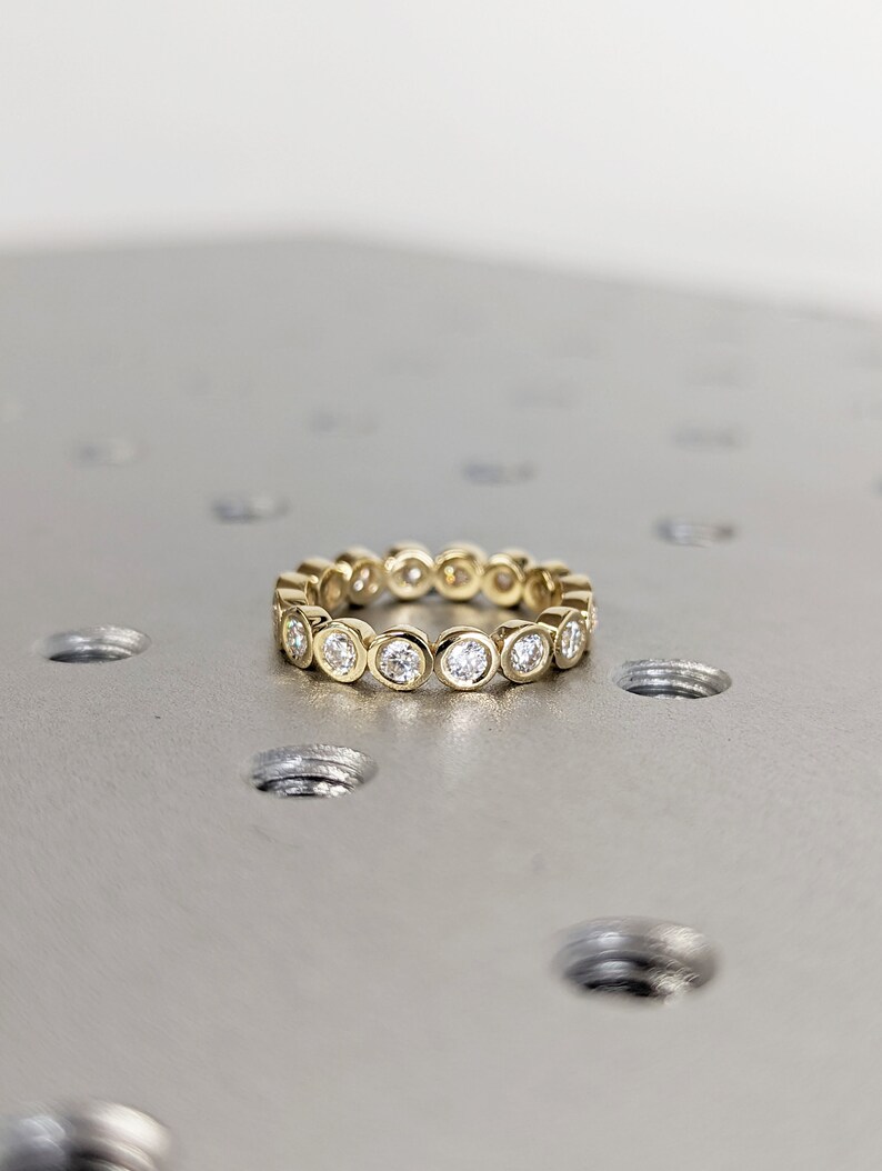 14k 18k Gold Full Diamond Moissanite Eternity Ring Stackable | Etsy