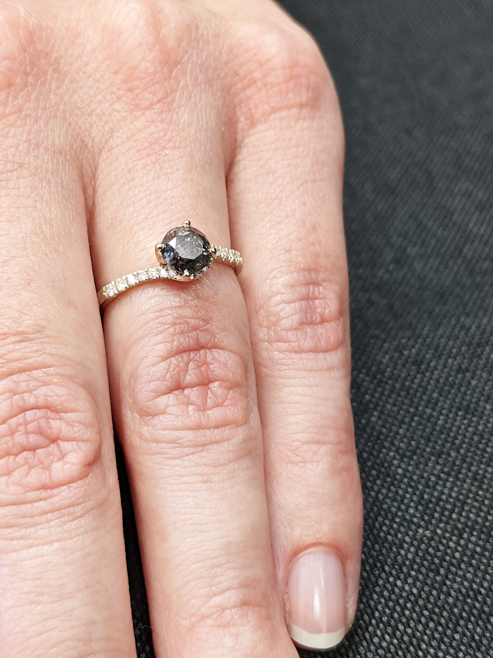 Raw Salt and Pepper Diamond Ring Salt and Pepper Diamond Etsy