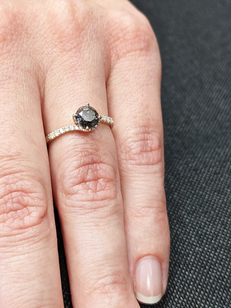 Raw Salt and Pepper Diamond Ring Salt and Pepper Diamond Etsy