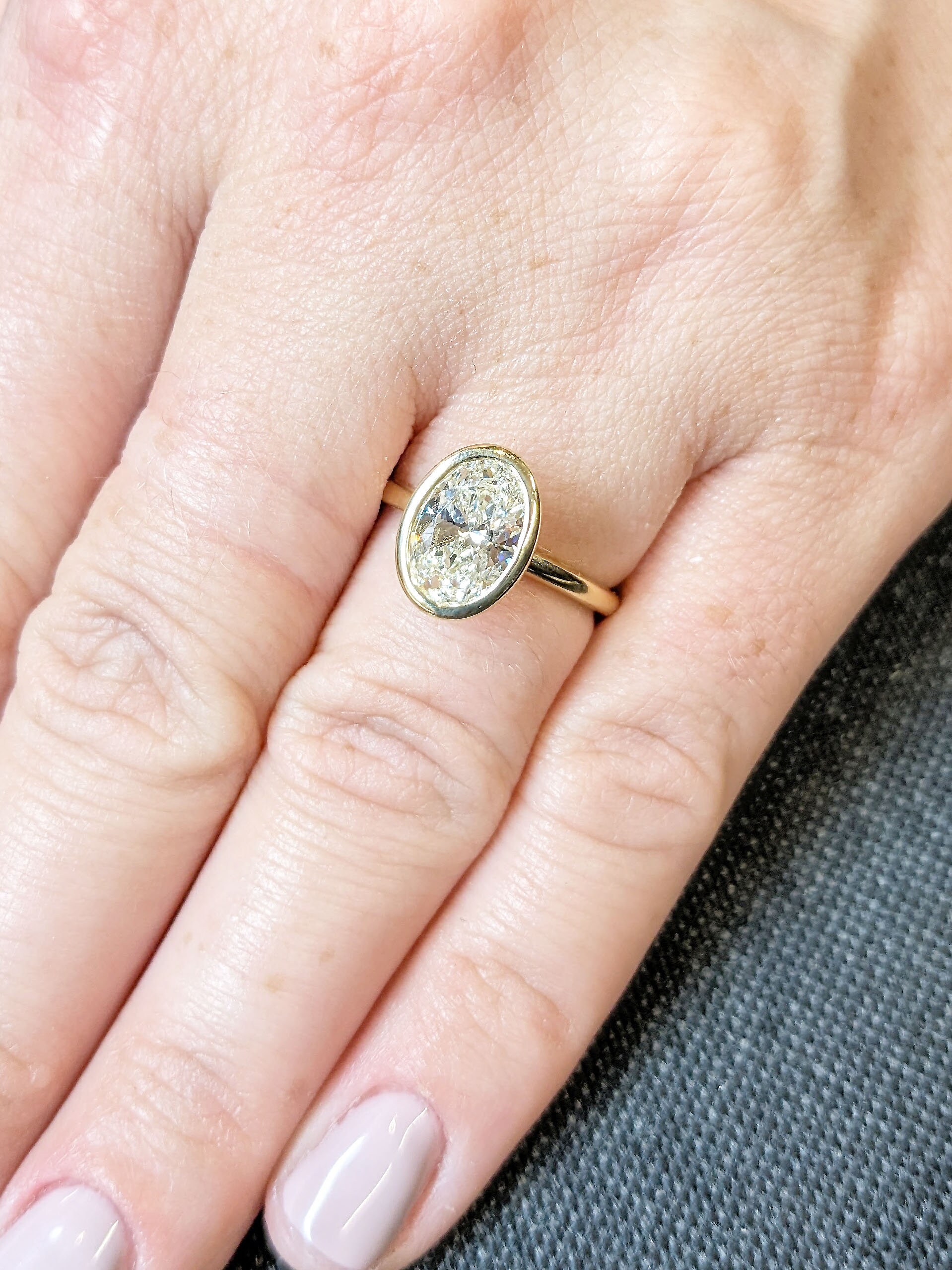 Oval Cut Moissanite Solitaire Ring | 14K Yellow Gold Engagement Ring ...