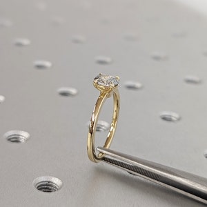 Solitaire Oval cut 0.5ct Lab Diamond 14K Yellow Gold Promise Ring