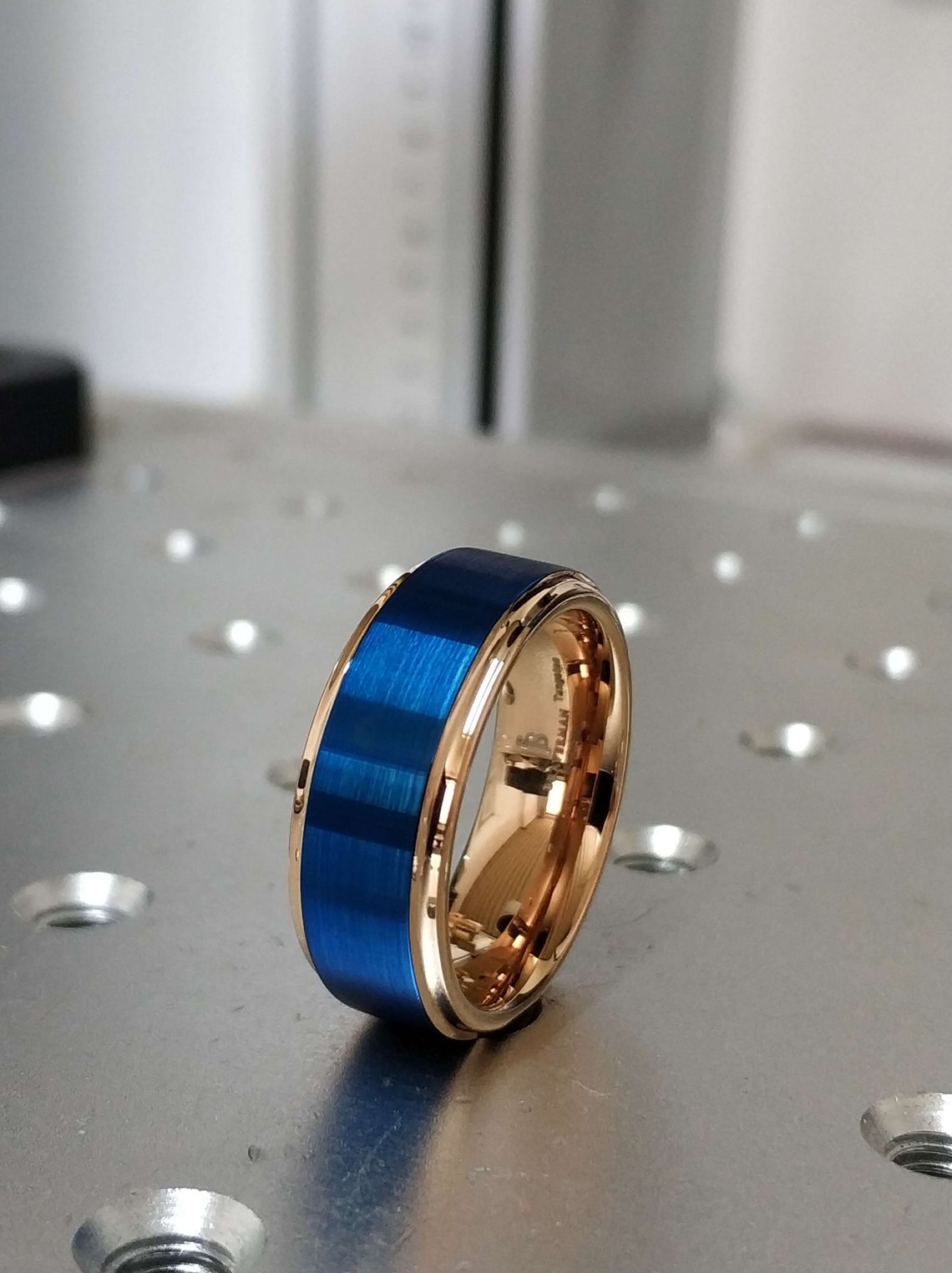 Blue Tungsten Ring For Men Blue Tungsten Wedding Ring Blue image 1