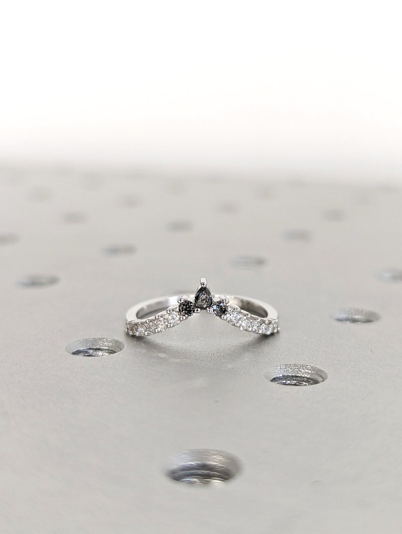 Curved Salt and Pepper Diamond Wedding Band Half Eternity Thin Etsy