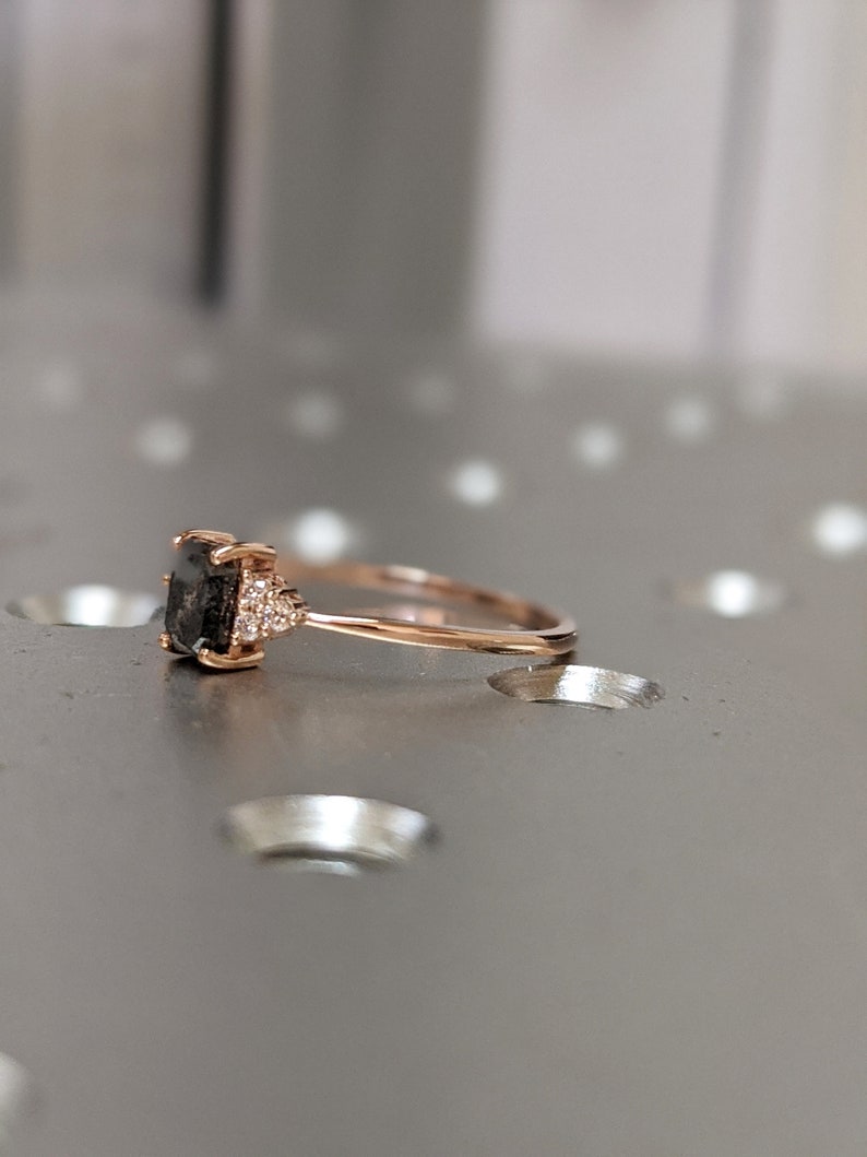 Raw Salt and Pepper Diamond Emerald Baguette Cut Diamond Etsy