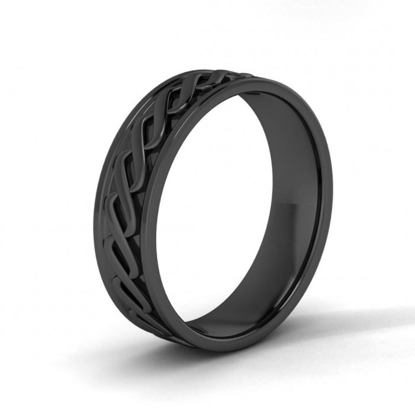 14k black gold irish wedding ring 5mm Infinity knot Etsy