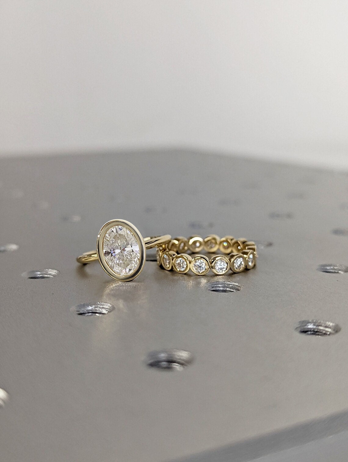 2CT Oval Cut Moissanite Solitaire Ring, 14K Yellow Gold Engagement Ring ...