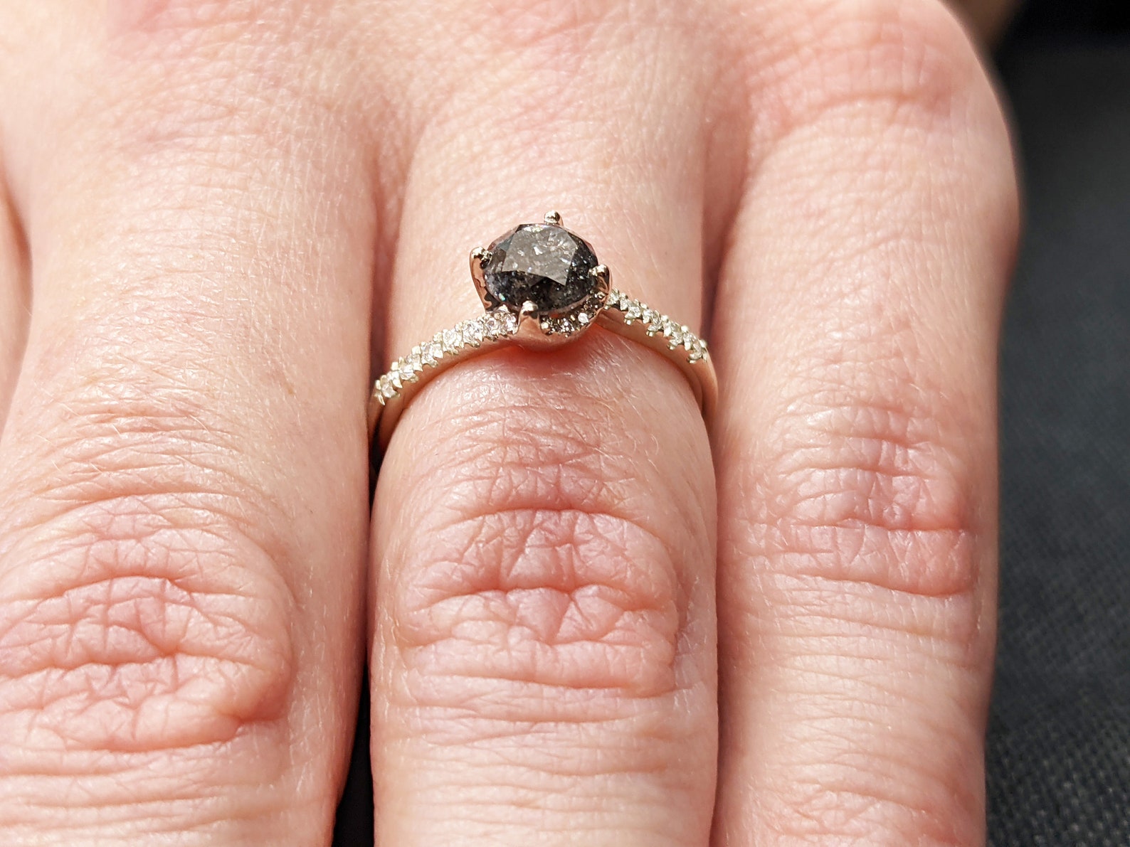 Raw Salt and Pepper Diamond Ring Salt and Pepper Diamond Etsy