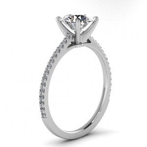 White Gold Micro Pave Moissanite Engagement Ring 1/6 Ct. Tw. - Etsy