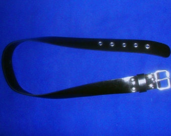 Custom made for you: HEAVY 1/8" RUBBER BELT  1-5/8" wide, with all Stainless Hardware. Great with Latex Pants, Shorts and Leggings!