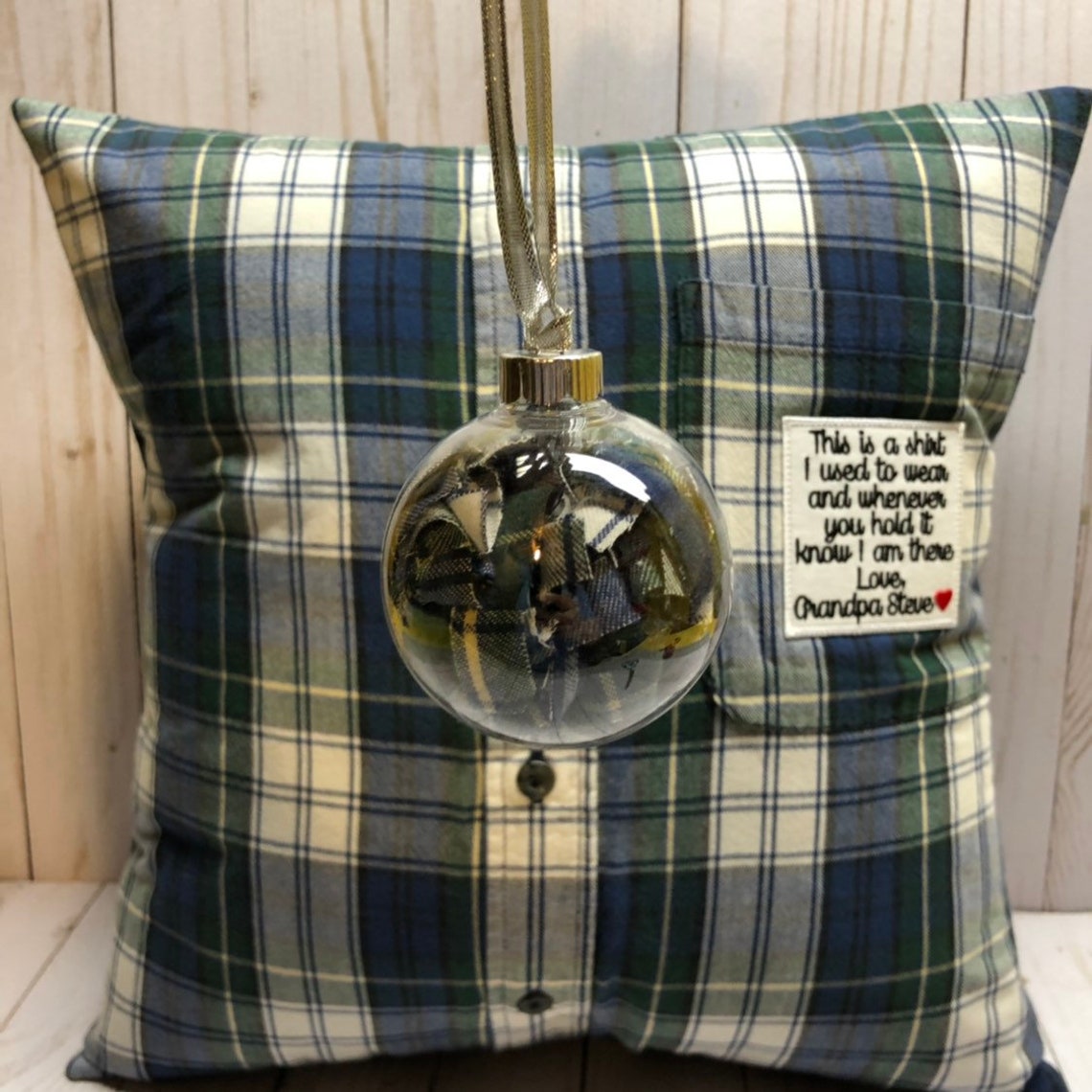 Keepsake Memory Christmas Ornament Custom Made From the Shirt Etsy