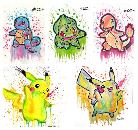5 pokemon prints original