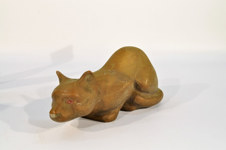 Mid Century Brass Cats Statue image 4