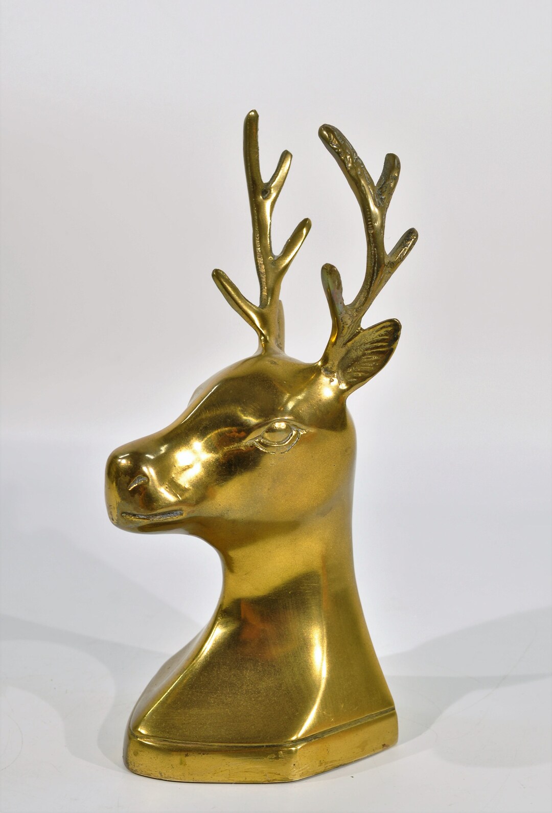 Vintage 9'' Tall Solid Brass Deer Statue/ Bookend Etsy