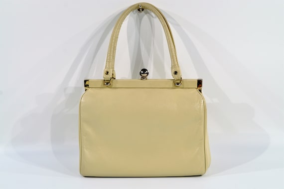 Kelly Style Leather Handbag /purse /1950s Handbag