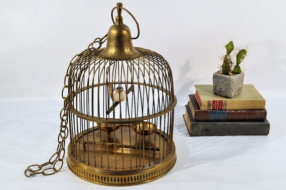 Vintage Brass Bird Cage 