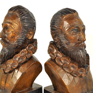 Vintage Don Quixote Wood Bookends Made in Spain