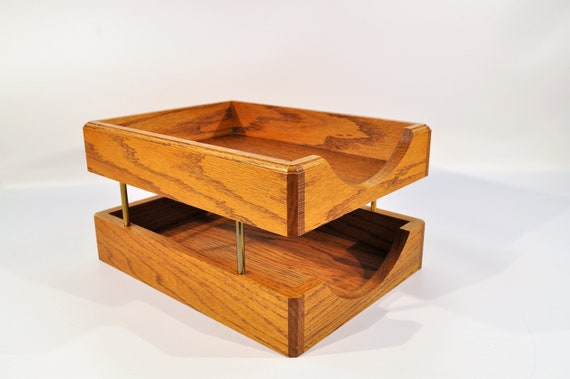 ヴィンテージ アメリカ デスクトレー Paper Organizer, Desk Tray Letter Wood Walnut Tray Letter Bamber RRLオーク TRAY DESK アンティーク雑貨