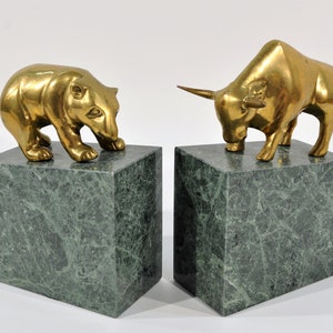 Mid Century Modern Stock Market Bookends