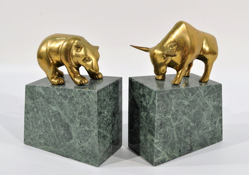 Mid Century Modern Stock Market Bookends Mid Century Modern Stock Market Bookends