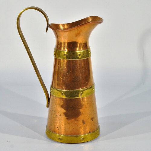Rustic Solid shops Copper Pitcher/ Jug /vintage wedding/flower vase/farmhouse décor