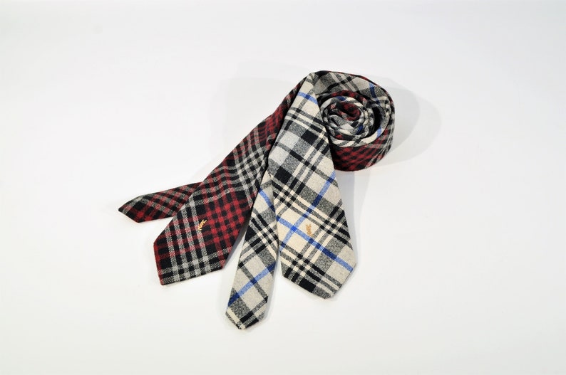 Ysl Necktie Rabbit Retro Yves Saint-laurent Tie/ YSL Logo Tie /set of 2 - Etsy