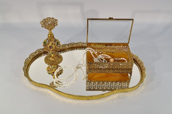 Ormolu Golden Filigree Jewelry Box/casket - image 2