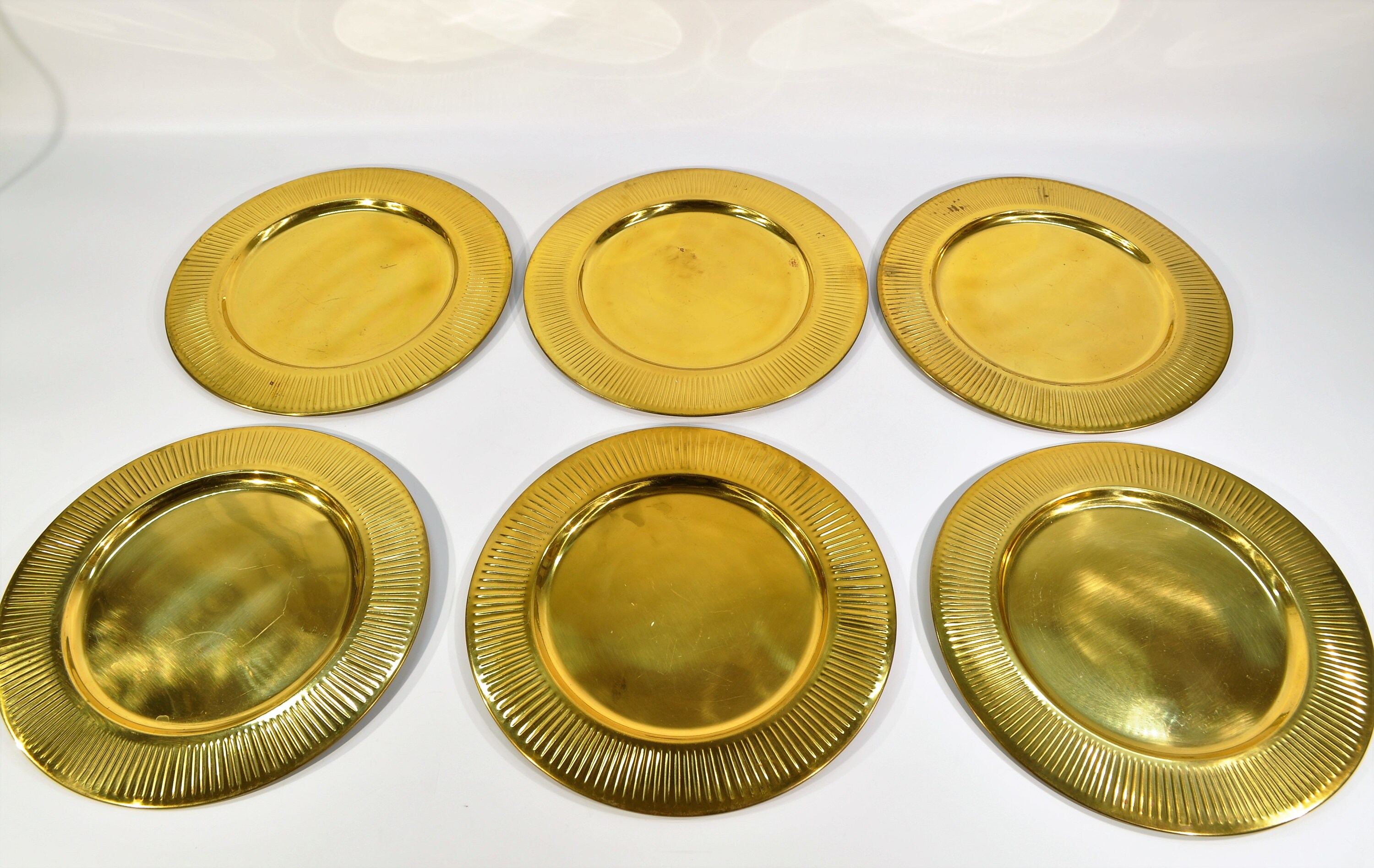 Set of 12 Solid Brass Chargers Plate for /vintage Etsy