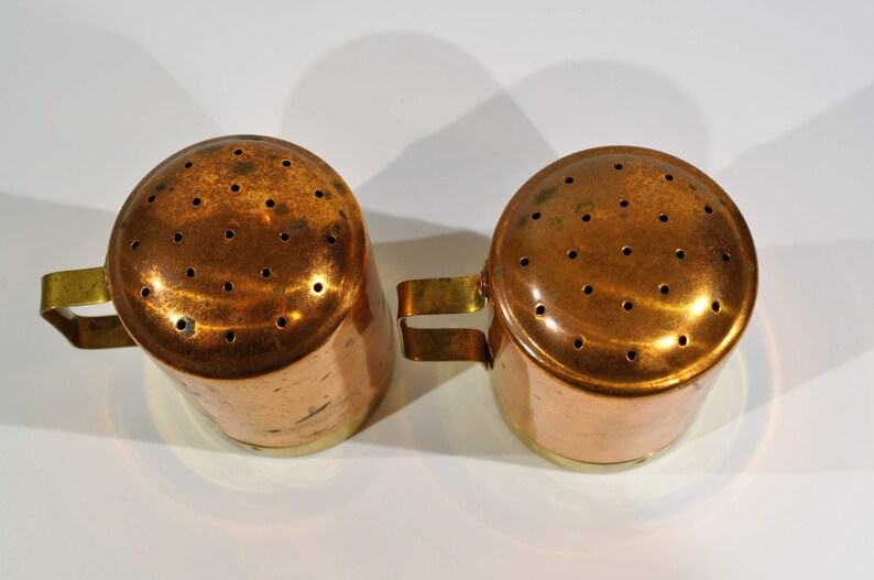 Copper Salt /&Pepper ShakerFarmhouse,Cottage ChicCopper kitchenFrench countryvintage western kitchen decorranch mountain cabin decor