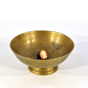 Mid Century Asian Brass Small Bowl /catchall bowl /succulent, plant holder/Ring holder