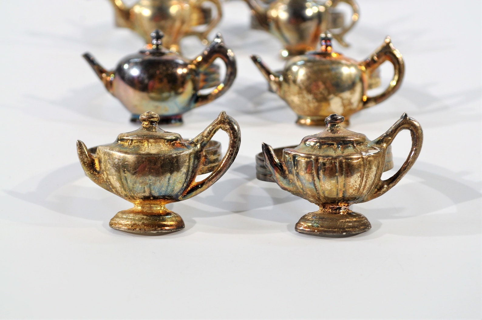 Set of 8 Teapot Napkin Rings/ Heavy Silver Plated Teapot Etsy
