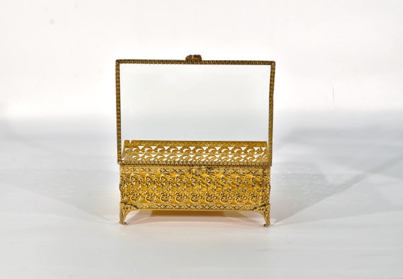 Ormolu Golden Filigree Jewelry Box/casket - image 6