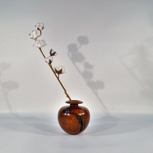 Vintage Bud Vase Turned Burl Wood /Rustic Organic Vase