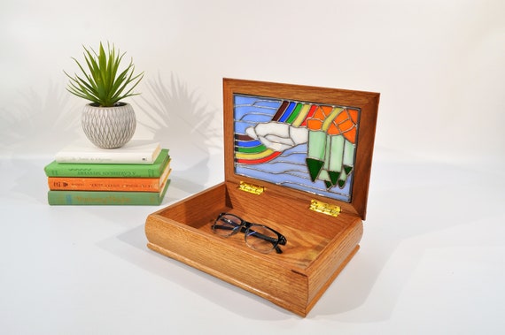 The Wizard of Oz Stained Glass Panel Box /memory Box/jewelry