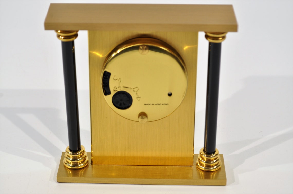 Elegant Linden Quartz Brass Clock With Roman Numbers Etsy