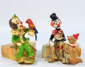 Ron Lee Clown Figurines on Marble Base form 1983 vintage clown statue
