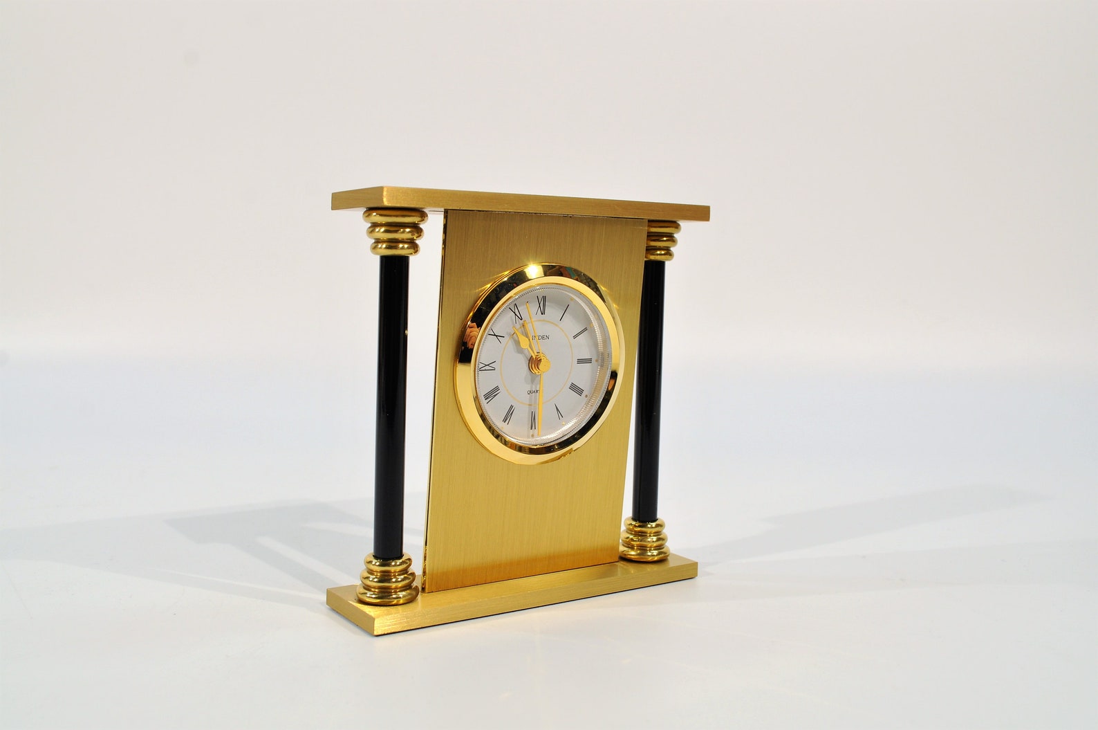 Elegant Linden Quartz Brass Clock With Roman Numbers Etsy