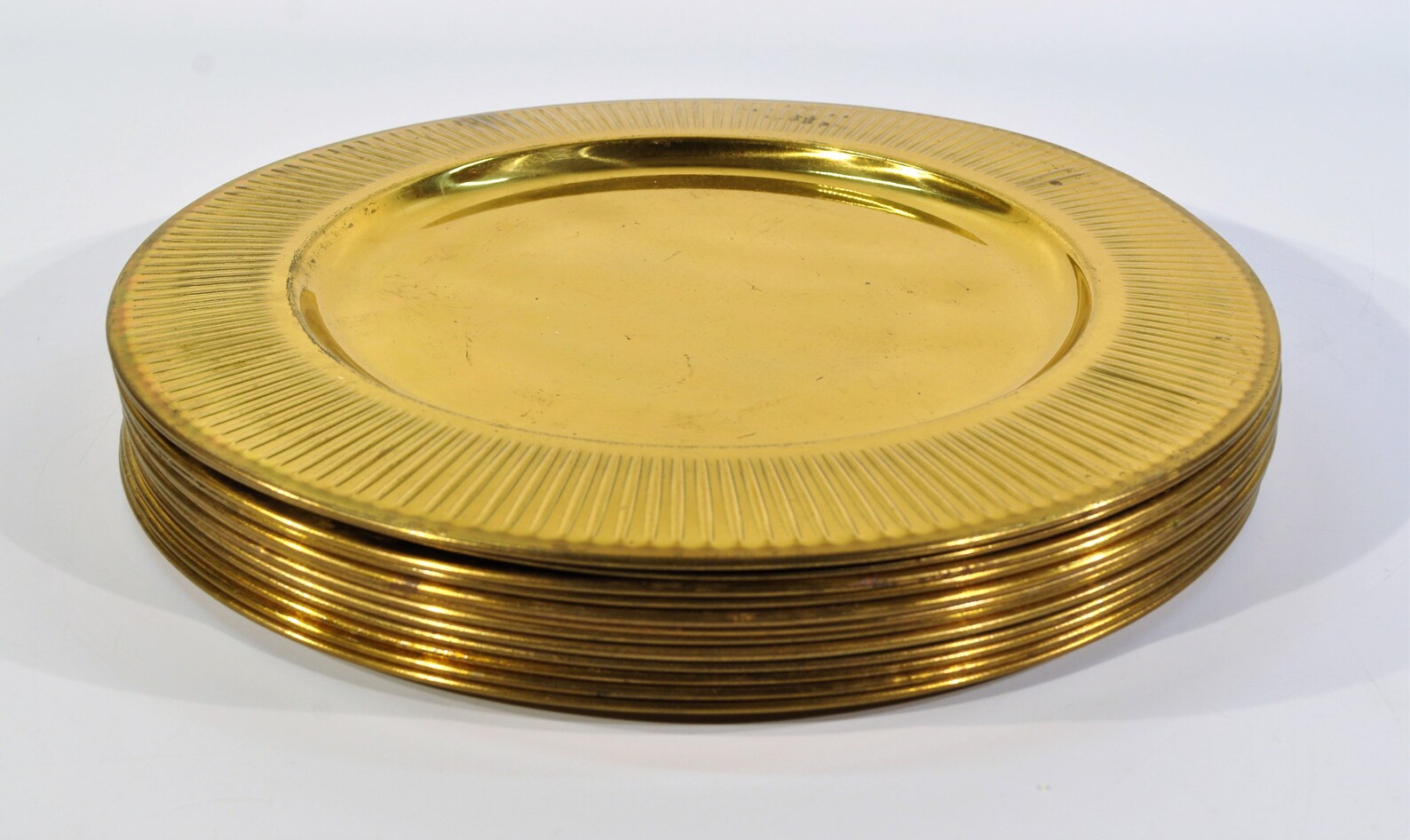 Set of 12 Solid Brass Chargers Plate for /vintage Etsy