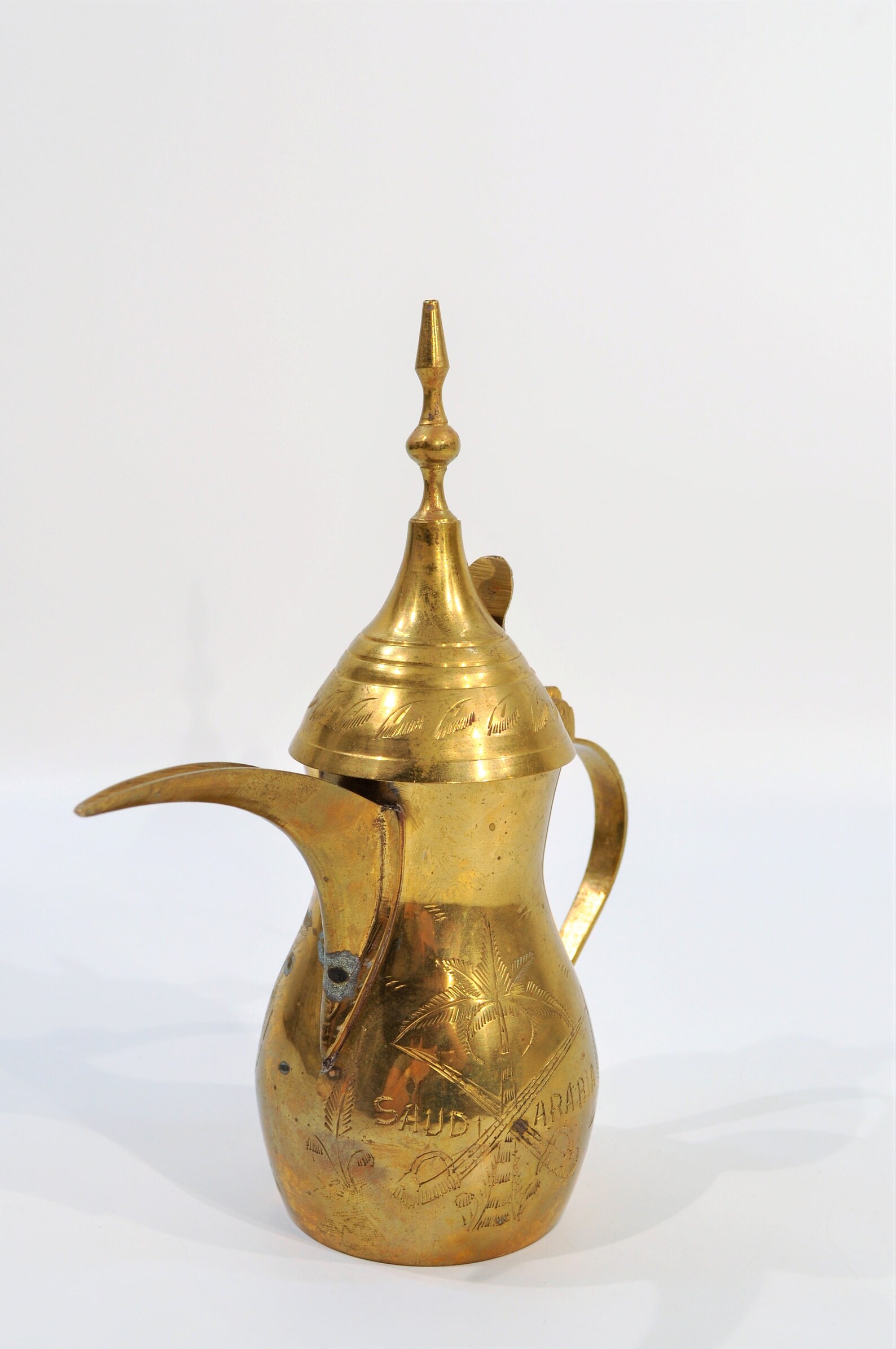 Solid Brass Teapot Arabic Dallah Engraved Saudi Etsy Sweden