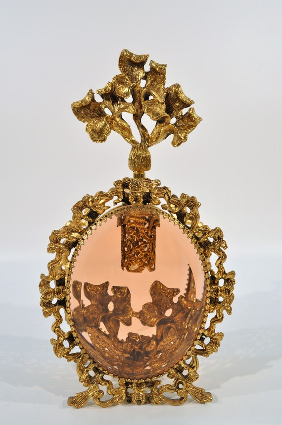 A Unique Ormolu Filigree Perfume Refillable Vile,
